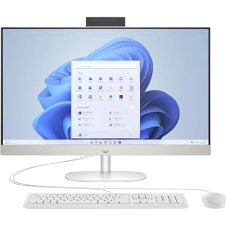 HP All-in-One 27-cr0111ng, 27 Zoll Full HD Desktop-PC mit AMD Ryzen 3, 8 GB RAM, 512 GB SSD, weiß – Bild 2
