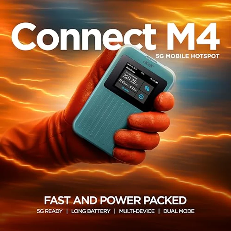 ACER Connect Enduro M4 5G, Mobiler Wi-Fi Hotspot mit robustem Design, 20GB, Type-C USB 3.0 und integriertem Display – Bild 7