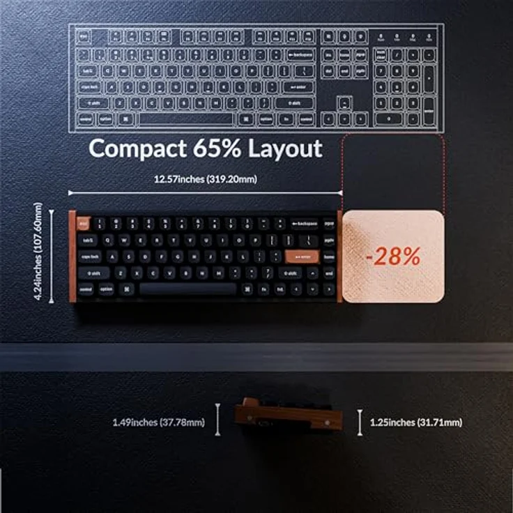 Keychron K6 HE Nebula Special Edition, Kabellose Mechanische Tastatur mit Gateron Double-Rail Magnetic Hall Effect Schaltern, Schwarz, RGB-Hintergrundbeleuchtung, 4000 mAh Akku – Bild 5