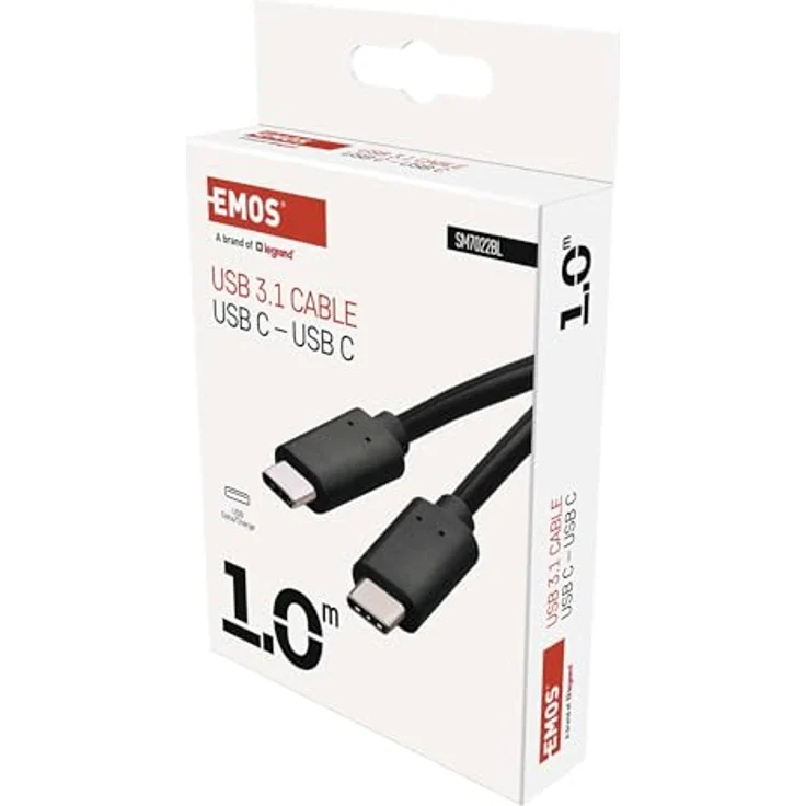 EMOS USB-Ladekabel Typ C auf Typ C, 2 m - 2.0 USB-C, High Speed 480 Mbit/s, 5 A/100 W - schwarz – Bild 3