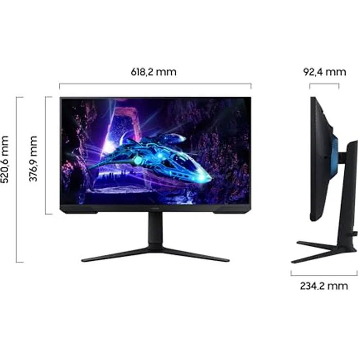 Samsung Odyssey G30D Full HD Gaming Monitor, 27 Zoll, VA-Panel, 180 Hz, 1 ms Reaktionszeit, HDR10, blau – Bild 2