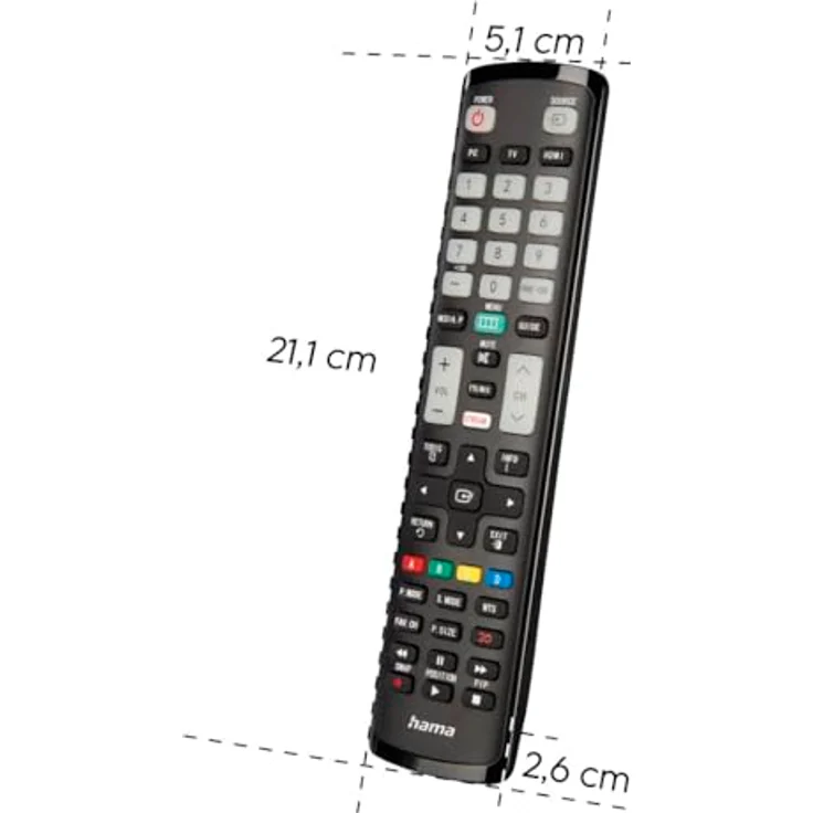 Hama Universal Ersatzfernbedienung für Samsung TV, lernfähig Universal-Fernbedienung (1-in-1), schwarz - Preisvergleich – Bild 3