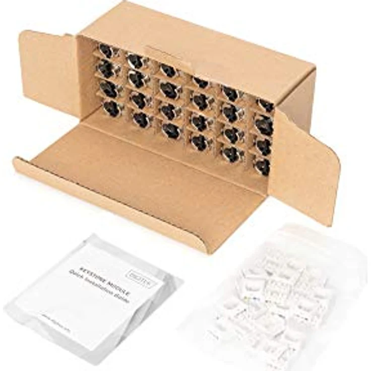 DIGITUS Keystone-Modul - Cat-6A - 24 Stück - Geschirmt - Designfähig - Klasse EA 500 MHz 10GBase-T - Montage Werkzeuglos - Preisvergleich – Bild 5