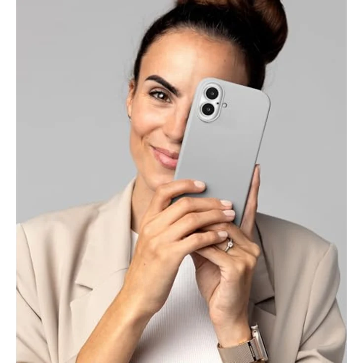 Vonmählen Soft Silicone Case Cover für Apple iPhone 16, Hellgrau, Versandkostenfrei – Bild 3