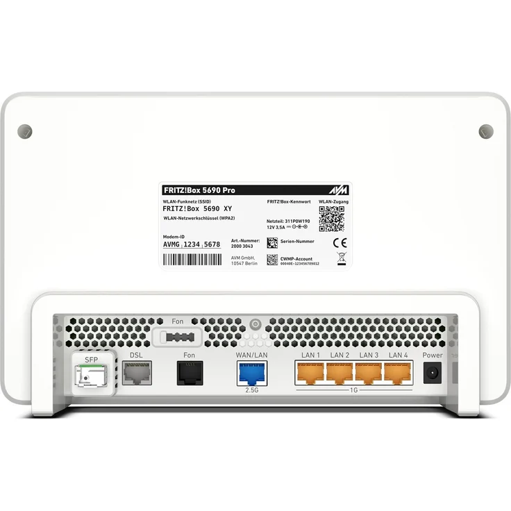 AVM FRITZ!Box 5690 Pro (Wi-Fi 7) VDSL/ADSL/Fiber Router, 2,5 Gbit/s, weiß/rot – Bild 2