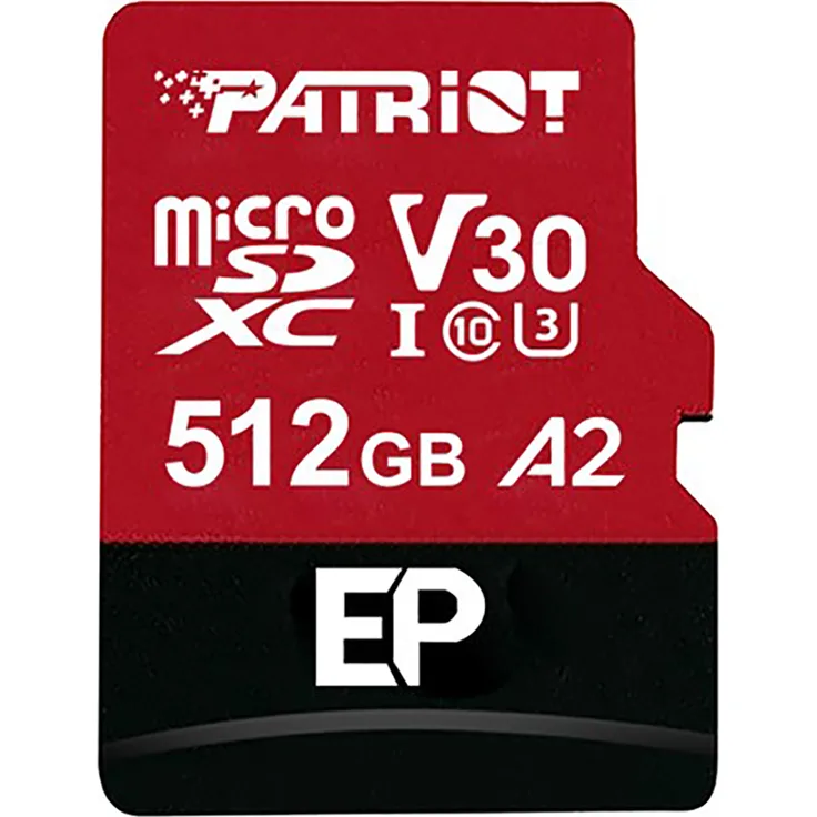 Patriot Memory EP A2, 512 GB MicroSDXC Speicherkarte, V30 U3 Class 10