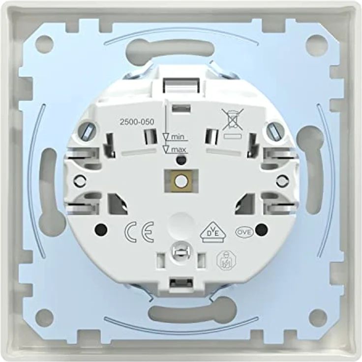 Merten MEG2301-1519 SCHUKO-Steckdose mit voller Abdeckplatte, Steckklemmen, polarweiß, M-SMART, Weiß – Bild 4