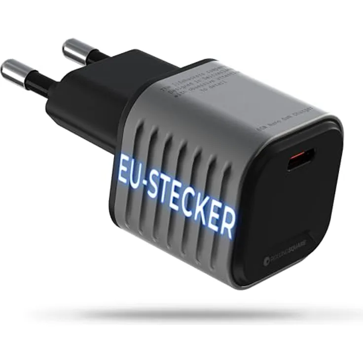 Rolling Square Supertiny 65W GaN Ladegerät, Ultra-kompaktes USB-C-Netzteil mit Schnellladung und integrierten EU-Stecker