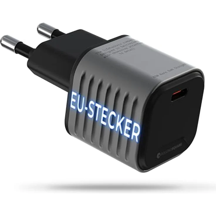 Rolling Square Supertiny 65W GaN Ladegerät, Ultra-kompaktes USB-C-Netzteil mit Schnellladung und integrierten EU-Stecker – Bild 1