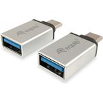Equip USB C - A Adapter, Silber, 2er Pack, USB 3.0, 5 Gbps Übertragungsrate, Aluminiumschale