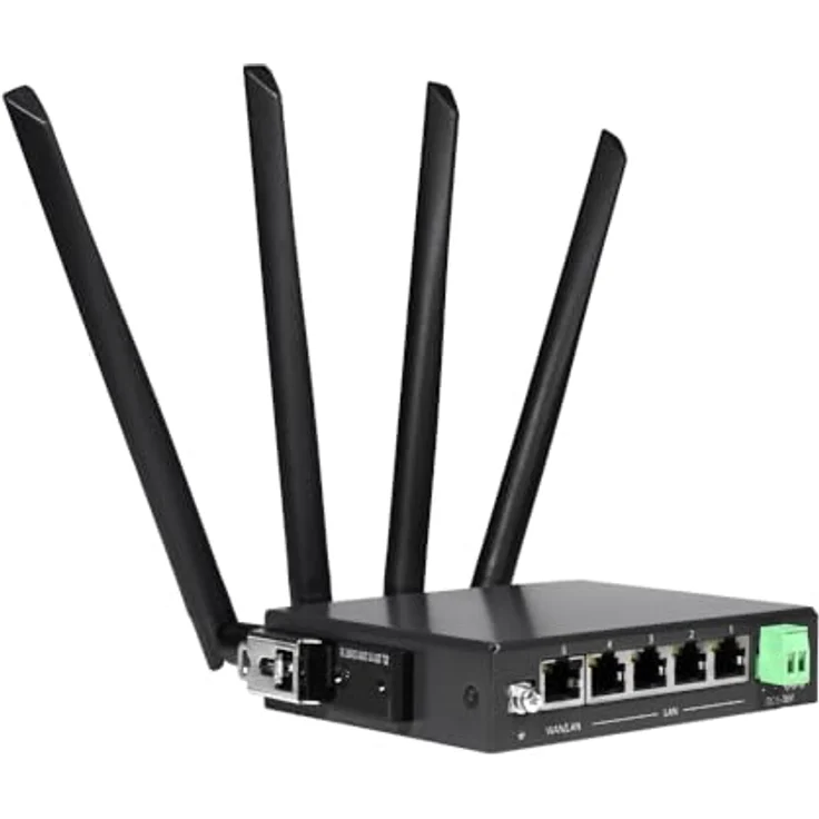 Edimax WL-Router D5G-8459, 5G NR Industrie DIN Rail Router, Schwarz – Bild 7