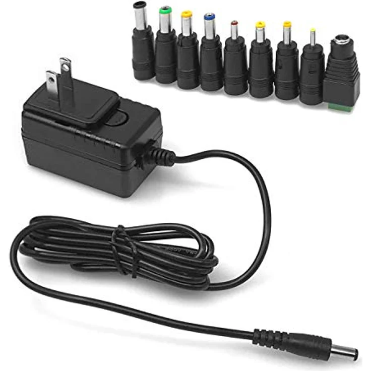 LEICKE ULL Netzteil 12V 2A, TÜV-zertifiziertes Ladegerät mit 9 wechselbaren Adapterköpfen für elektronische Geräte, 24W – Bild 2