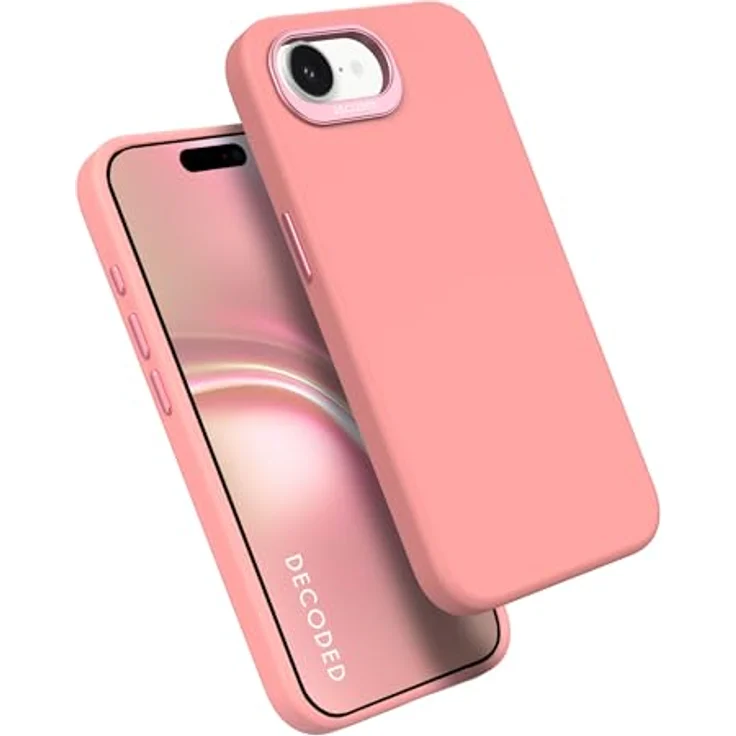 Decoded Bubble Gum Antimicrobial Silicone Backcover für iPhone 16e, MagSafe-kompatibel mit Mikrofaser-Futter und Rundumschutz – Bild 1