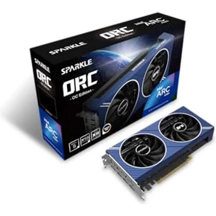 Sparkle Intel Arc A580 ORC OC Edition, 8 GB GDDR6, ThermalSync, zerrissene Kühlung, Axiallüfter, Metall-Rückplatte, SA580C-8GOC – Bild 1