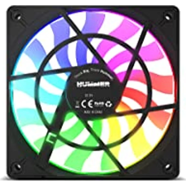 NOX XTREME PRODUCTS Hummer Slim Fan-NXHUMMERSLIMFAN 120mm PWM-Lüfter, ARGB, 13 durchsichtige Flügel, superschlankes und leises Design, hydraulische Lager, Gummiecken – Bild 4