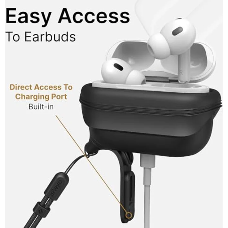 Catalyst Waterproof & Drop Proof Case für AirPods Pro (1. & 2. Generation), schwarze Schutzhülle mit IP67 Wasserdichtigkeit und MIL-STD-810G Sturzfestigkeit – Bild 7