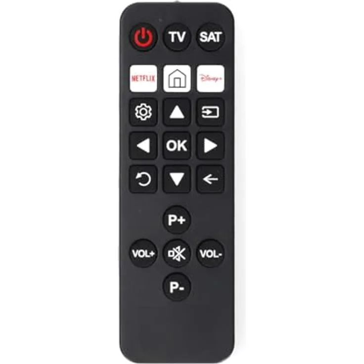 NEDIS Universal-Fernbedienung - Vorprogrammiert - 2 Geräte - Disney + Button/Netflix Button - Infrarot - Schwarz