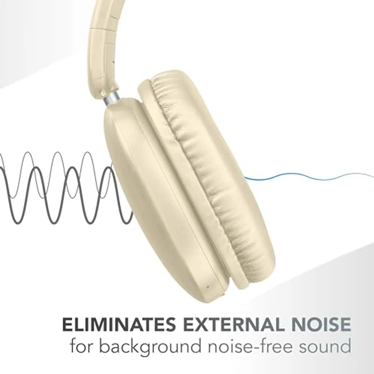 Music Sound MAXI3, Kabellose Over-Ear-Kopfhörer mit Aktiver Geräuschunterdrückung, 35h Akkulaufzeit, USB-C-Aufladung, Weiß – Bild 2