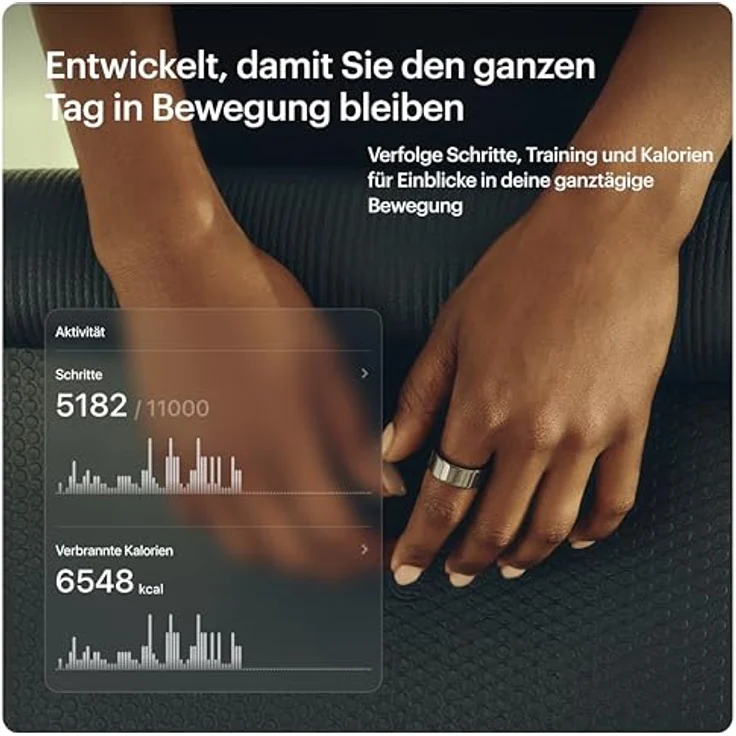 Ultrahuman Ring Air (9, Space Silver), Smart Ring mit Schlaf- und Bewegungsindex, 2,4 g leicht, Silber – Bild 6