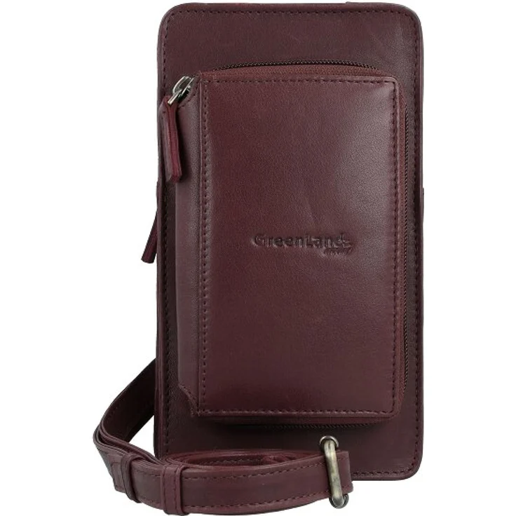 Greenland Nature Nature Soft Handytasche Geldbörse aus 100% Leder, 11 cm, rot