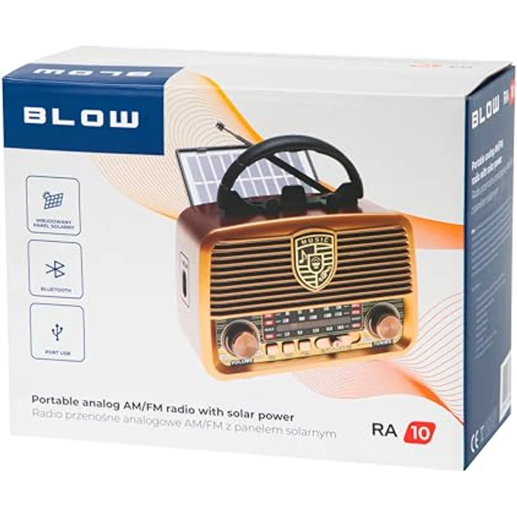 BLOW RA10 Analogradio mit AM/FM, Solarenergie, Bluetooth, USB und TWS-Funktion, schwarz – Bild 8