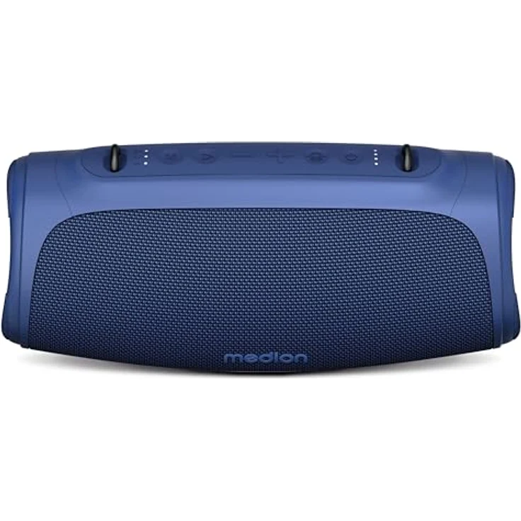 MEDION P61746 tragbarer Bluetooth Lautsprecher (Akku, Bass Boost, RGB Lichteffekte, IPX7 Wasserschutz & robust, integrierte Powerbank, 2X 15 W RMS) Blau – Bild 3