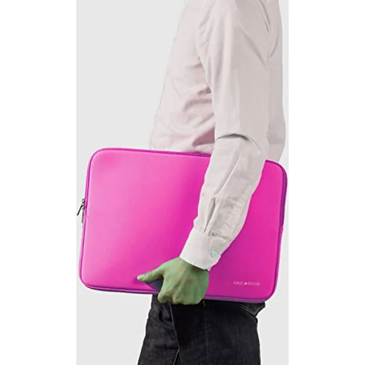 König Design Laptoptasche 16 Zoll, stoßfeste Notebook Schutzhülle in Pink für Apple MacBook Pro/Air und kompatible Laptops – Bild 5