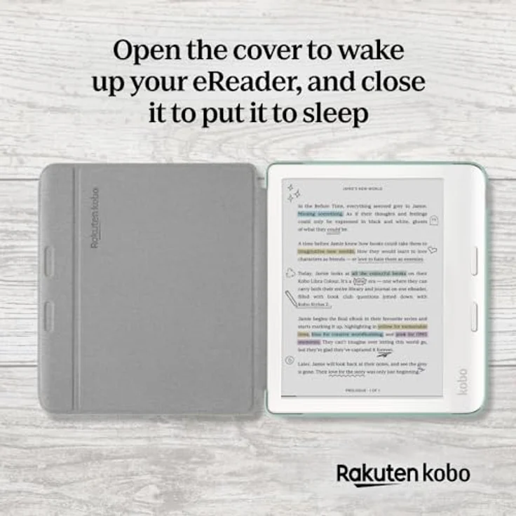 Kobo Libra Colour SleepCover Case | Garden Green Basic | Sleep/Wake Technology | Built-in 2-Way Stand | Vegan Leather | Compatible with 7" Kobo Libra Color eReader – Bild 5