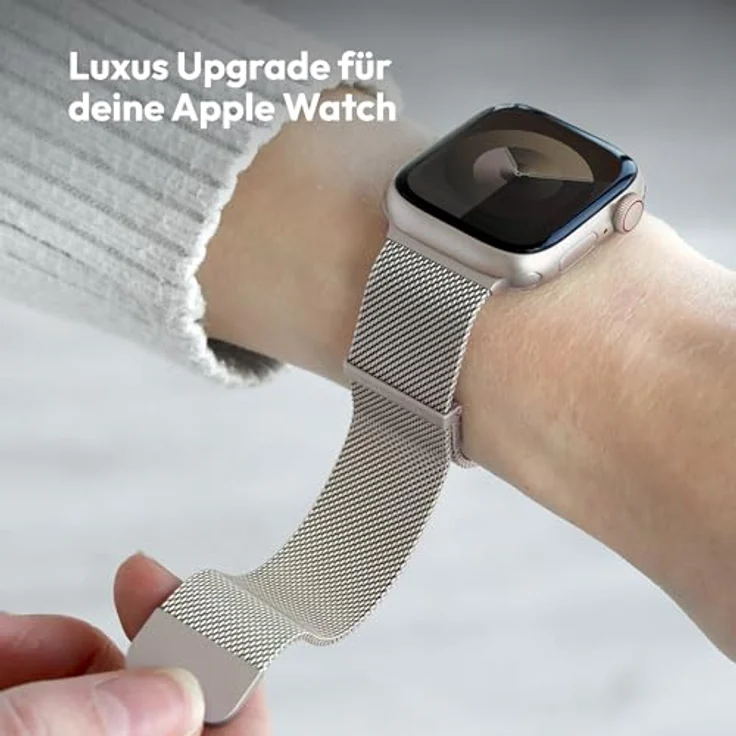 Vonmählen Milanese Loop 2 Armband für Apple Watch, 44/45/46/49 mm, Champagne, versandkostenfrei – Bild 5