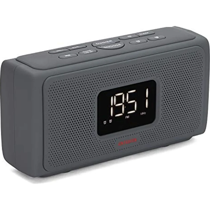 Aiwa CRU-80BT: Bluetooth-Lautsprecher mit Uhrenradio, 2 x 10 W RMS, Schwarz – Bild 4