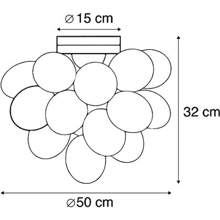 Qazqa - Design Deckenleuchte schwarz mit Rauchglas 6 Lampen - Uvas Kugelförmig LED geeignet G9 – Bild 4