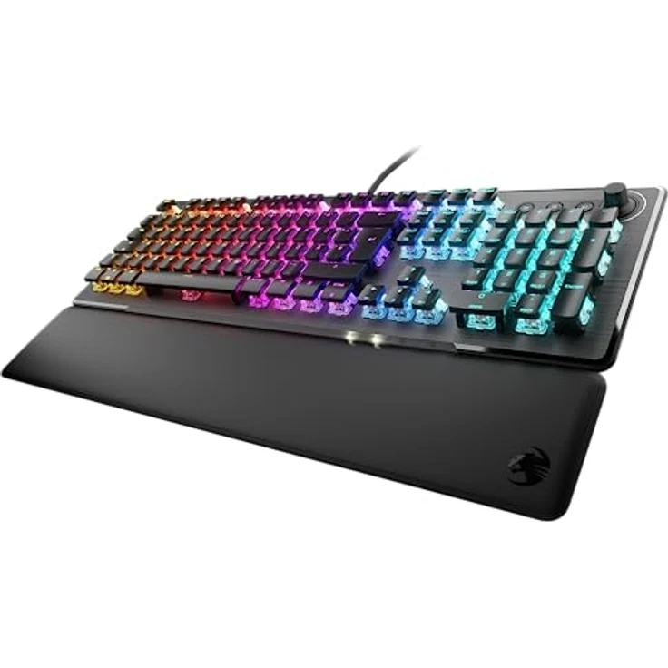 Roccat Vulcan II – Mechanische PC Gaming-Tastatur, anpassbare RGB-Beleuchtung, abnehmbare Handballenauflage, Titan II Linear Schalter, Aluminiumplatte, Schwarz – Bild 1