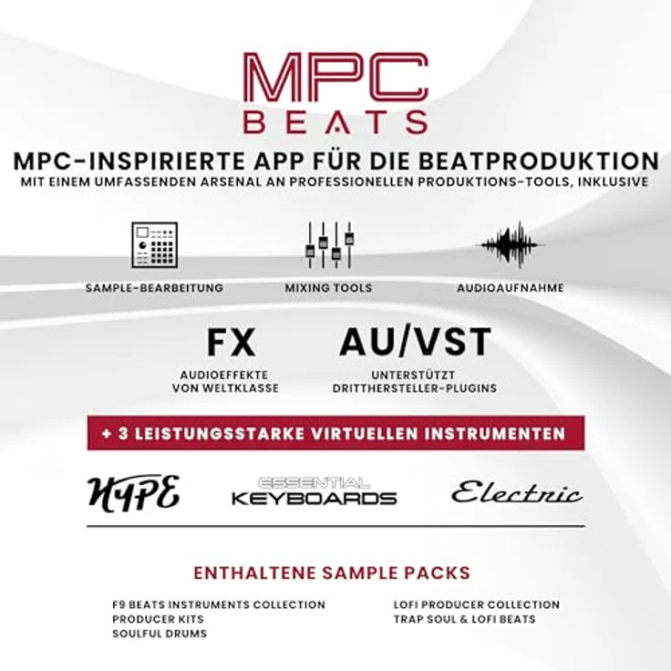 AKAI Professional MPK mini Plus White, Midi-Controller mit 37 anschlagsdynamischen Minitasten, 8 MPC Pads und Arpeggiator – Bild 8