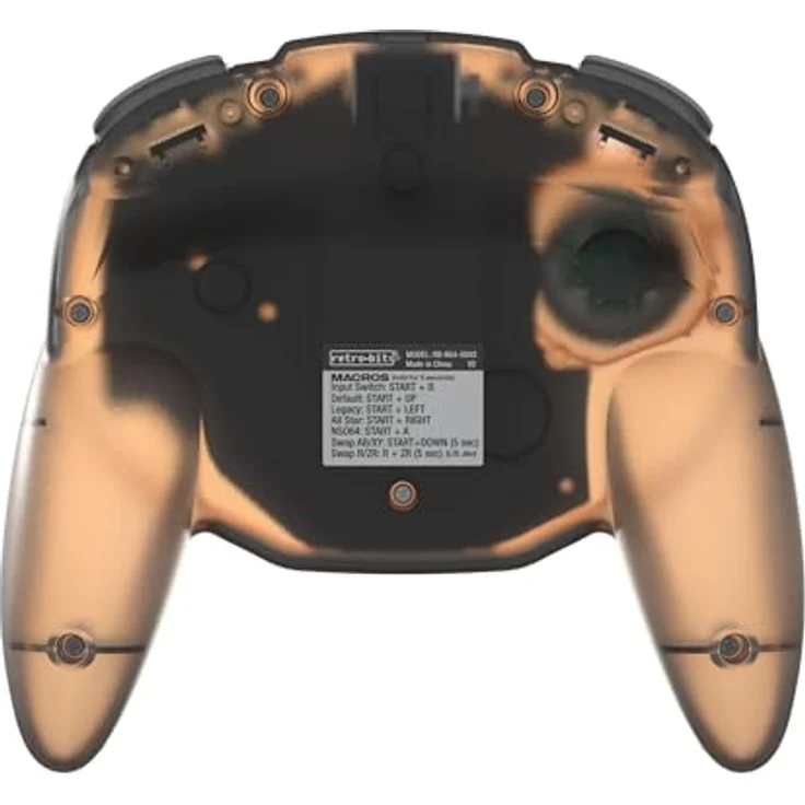 retro-bit Tribute 64 Wireless Gamepad für Nintendo 64 und Switch, ergonomischer Controller mit Rumble Pak, orange – Bild 4