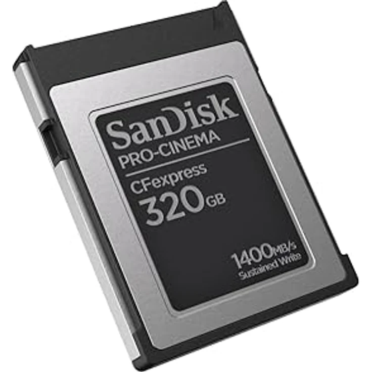SanDisk PRO-CINEMA CFexpress-Type-B-Speicherkarte 320 GB (Für den Einsatz von Kinokameras mit CFexpress-Technologie, 8K Aufnahmen, bis zu 1.700 MB/s Lesen, Sturzresistenz von bis zu 1 Meter Höhe) – Bild 2