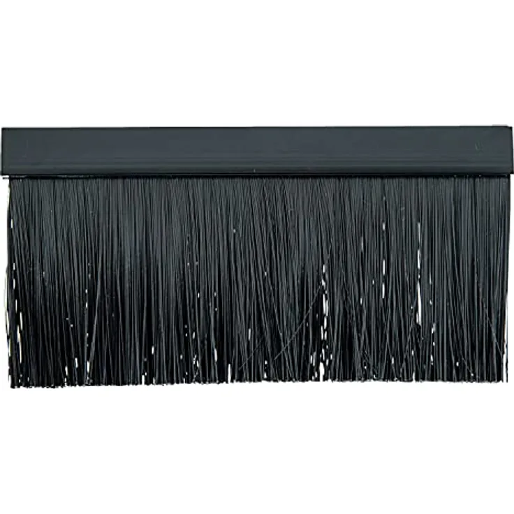 HMF 65429-02 Bürstenleiste für Kabeldurchführung für 19 Zoll Serverschrank | Außen | Schwarz - Kabelmanagement mit praktischer Bürste von HMF