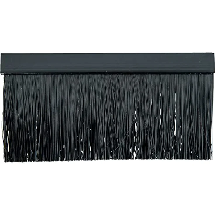 HMF 65429-02 Bürstenleiste für Kabeldurchführung für 19 Zoll Serverschrank | Außen | Schwarz - Kabelmanagement mit praktischer Bürste von HMF