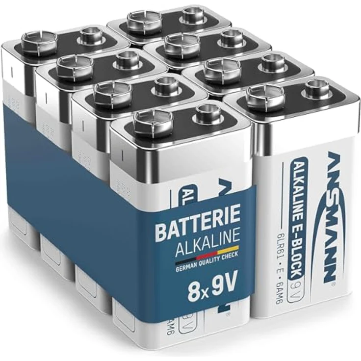 ANSMANN Alkaline longlife 9V Block Batterien (8 Stück) - ideal für Rauchmelder – Bild 2