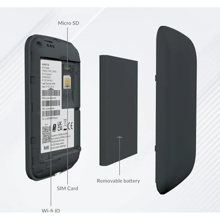 STRONG 4G Mobiler Hotspot, tragbarer WLAN Router, 150 Mbit/s, ideal für Reisen, Messen und Studenten, Schwarz – Bild 3