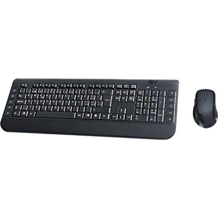 ISY IDE 3100, kabelloses Tastatur & Maus Set mit Handballenauflage, Schwarz – Bild 1
