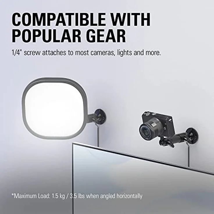 Elgato Wall Mount - Hochwertiger horizontaler Gelenkarm, ¼-Zoll-Gewinde für einfaches Befestigen und Anpassen von Beleuchtung, Kameras und Mikrofonen, perfekt für Streaming, Videokonferenzen, Studios – Bild 4