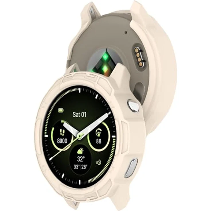 GIOPUEY Hülle für Garmin Venu 4 41mm, TPU Silikon Schutz Case mit präziser Passform und beige Farboption – Bild 4