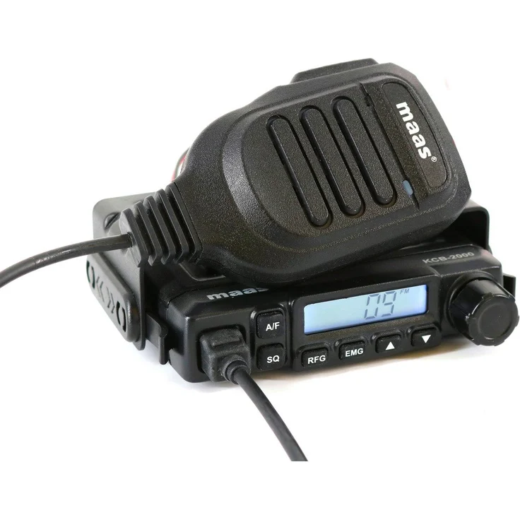 maas funk-elektronik importeur Funkgerät MAAS KCB-2000 CB Mobilfunkgerät, Freisprech Voxmikrofon, Minigehäuse, Multinorm-Versionen, 12 Volt Betrieb – Bild 1
