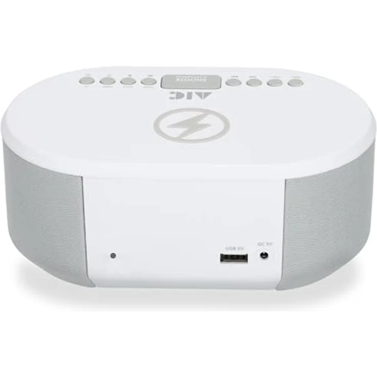 AIC Radiowecker DAB mit Ladefunktion Bluetooth QI Funktion USB Dual Alarm 18DAB Weiss, Wecker mit kabellosem Laden und kristallklarem DAB/DAB+ Radio – Bild 5