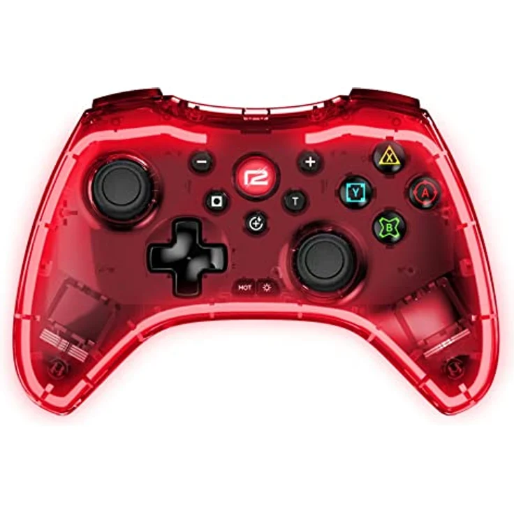READY 2 GAMING Pro Pad X LED Edition, Transparent/Rot, Bluetooth® 5.0 Controller für Nintendo Switch, Switch Lite, PlayStation 3 mit LED-Leuchten und 10 Stunden Spielzeit – Bild 1