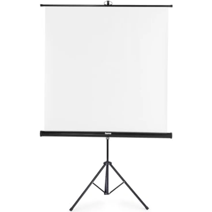 Hama Beamerleinwand auf Stativ 125 x 125 cm (Standgerät, weißer Bildschirm, Tragbar, Faltbar, Projektion) Weiß – Bild 1