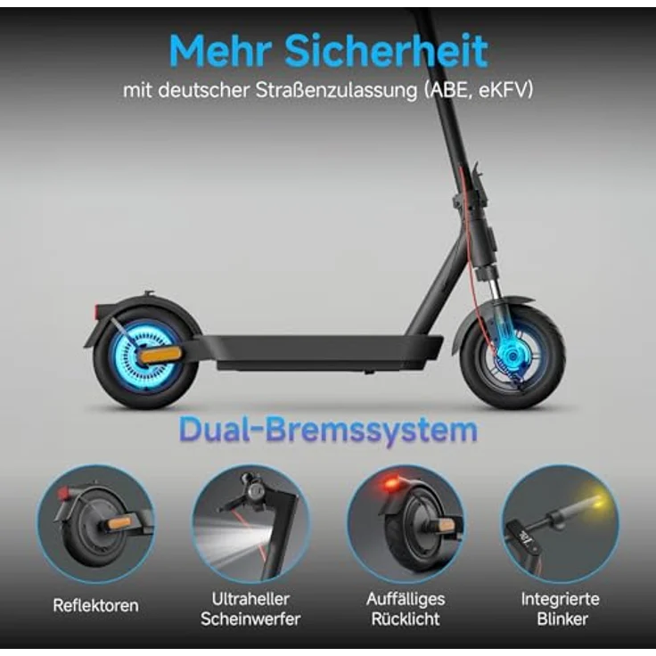 Xiaomi E-Scooter 5 mit Strassenzulassung (DE) - Elektro Scooter mit 350W Motor, 10" Luftreifen & bis zu 60km Reichweite – Bild 3