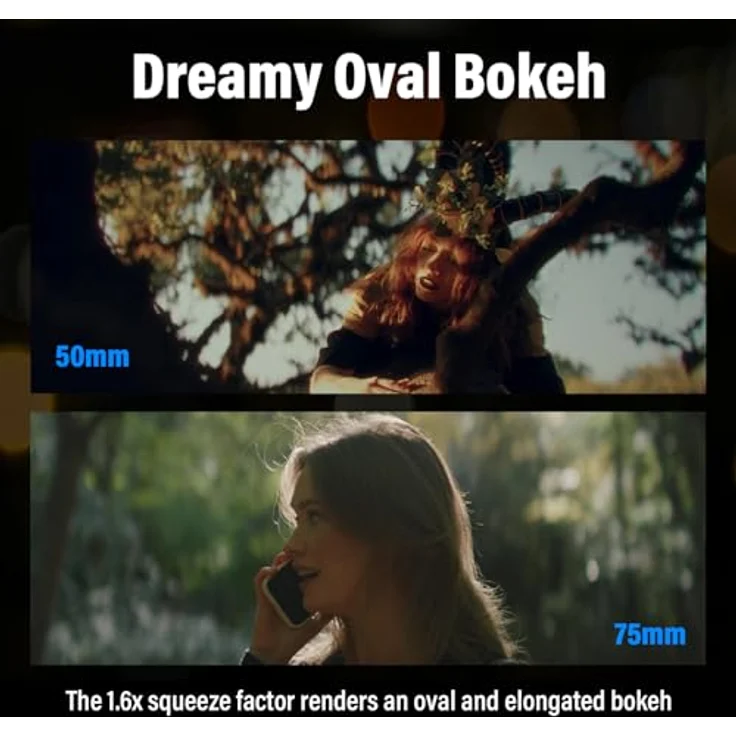 SIRUI Saturn 50mm 75mm Objektiv-Set T2.9 1.6X Vollformat Kohlefaser anamorphes Objektiv, Cine Objektiv weniger als 500 g (Natur Fackel, L Mount) – Bild 5