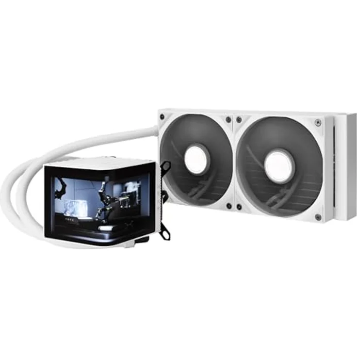 TRYX Panorama 240 Weiß, 240mm AIO CPU-Kühler mit 6,5" AMOLED Display, 280W TDP, Asetek 8. Gen Pumpe, ROTA PRO 120mm Lüfter für LGA 1851/1700/1200/115X AM5/AM4 – Bild 1