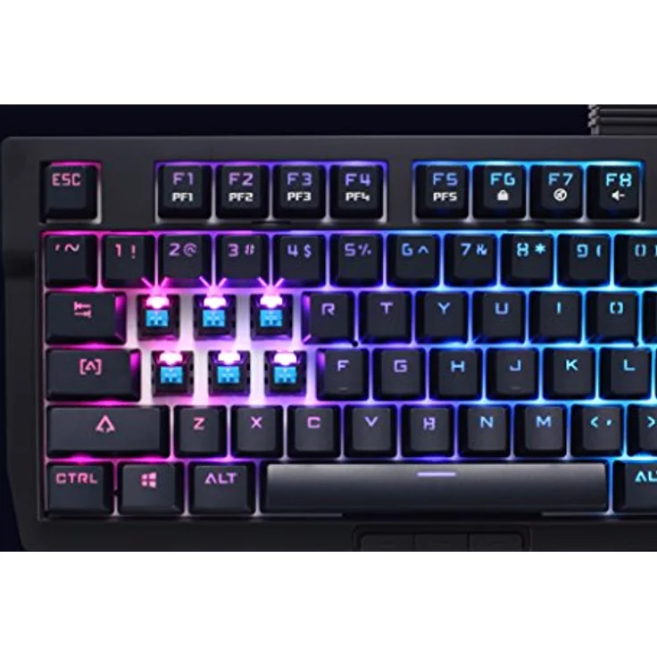 Tesoro Tizona Spectrum Mechanische Gaming Tastatur ohne Numpad RGB Beleuchtung QWERTZ Deutsches Tastaturlayout Keyboard mit 3 Daumentasten Kailh Red Switches – Bild 5